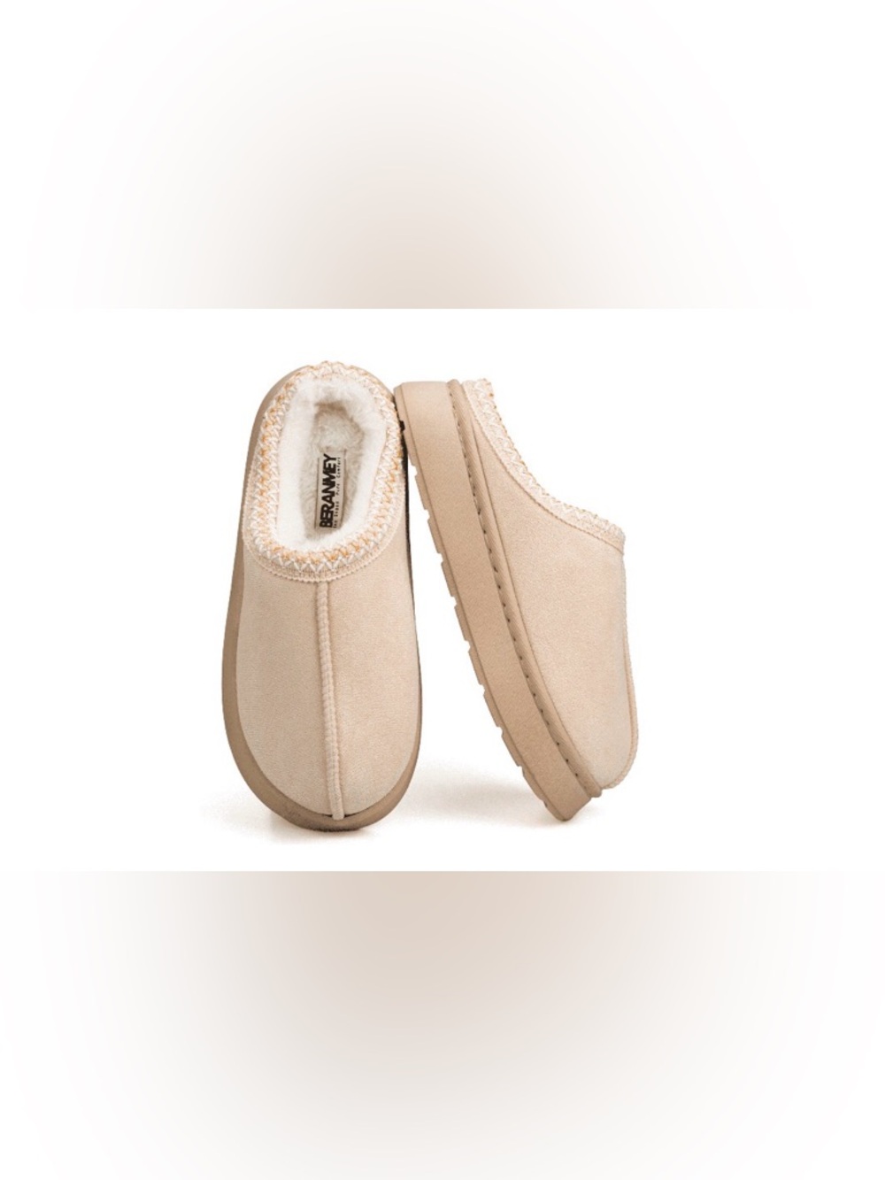 BERANMEY, Cozy‎ Platform Fuzzy Slippers for Women and Men, Khaki

Size:  42/43